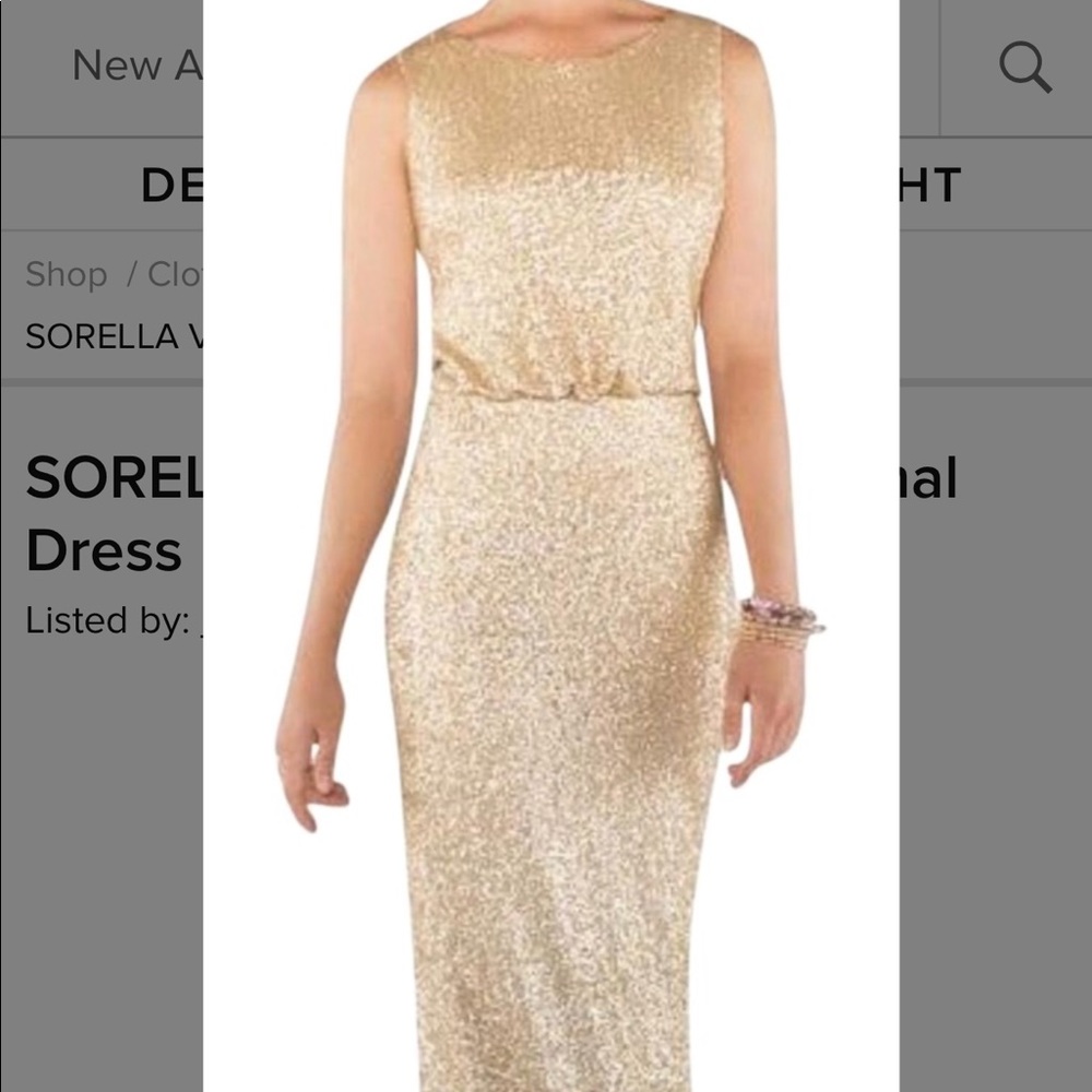 Sorella vita gold sequin dress